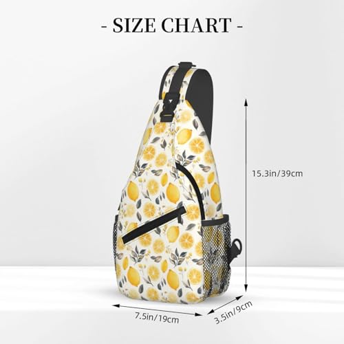 Sling Bag Lemon Watercolor Fruit Hiking Daypack Crossbody Shoulder Backpack Travel Chest Pack for Men Women (B0165)