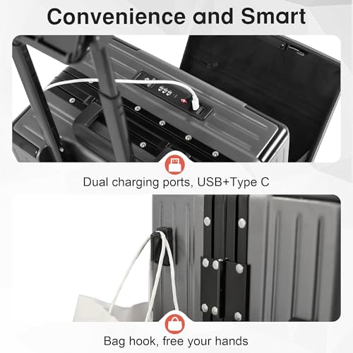 20 Inch Top Opening Zipperless PC Carry On Luggage (Grey / 20 inch)