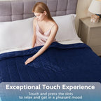 Weighted Blanket Queen 20lbs 60"x80" Navy Thick Warm Minky Heavy Blanket (23-oceana / 60" x 80" | 20lbs)