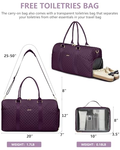 Women Weekender Travel Duffle Bag (03-Purple / Large)