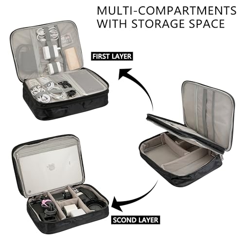 Electronics Accessories Organizer Bag (Classic-two Layers-black)