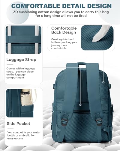 Travel Backpack Carry On for Women Man Gym Backpack with Laptop Compartment Mochila de Viaje Teacher Personal Item Backpacks Airplane Accessories Must Haves Peacock Blue (20l / Peacock Blue)