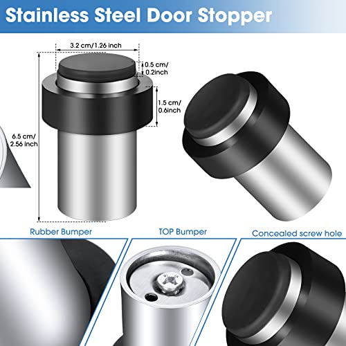 20 Pcs Floor Mounted Door Stopper Stainless Steel (Silver)