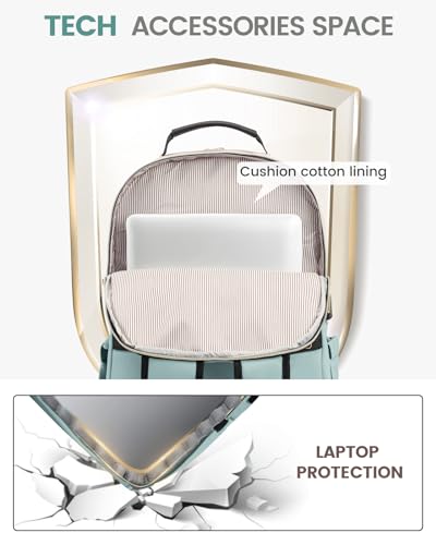 Laptop Backpack Purse for Women (Light Green / 15.6-Inch)