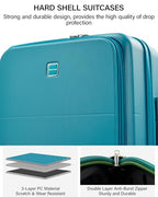 20 Inch Expandable Carry On Luggage 22x14x9 Airline Approved (Caribbean Blue / 20 Inch EXT)