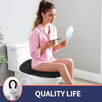 Microfiber Elongated Toilet Seat Cover 19.5"x 15" Machine Washable (Black / Elongated)