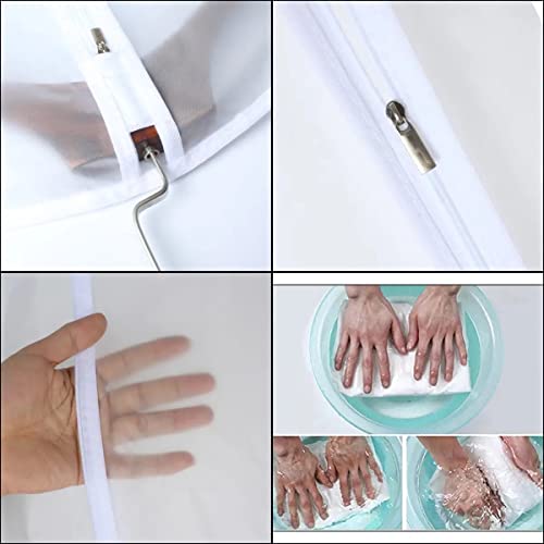 Garment Bags for Hanging Clothes (24'' x 48''/12 Pack / White-Translucent)