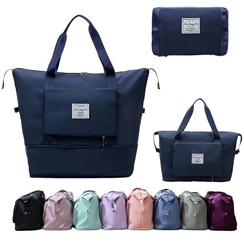 Large Capacity Foldable Travel Bag (Dark Blue)