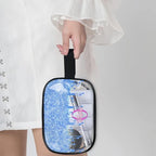 Personalized Travel Transparent Cosmetic Bag Waterproof Makeup Bags (Water Blue)