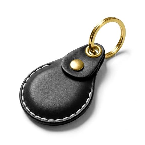 Horween Leather Keychain Holder for AirTag (Black)