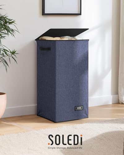 100L Laundry Hamper with Lid (Navy Blue / 100L)