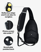 Crossbody Sling Backpack Sling Bag Travel Hiking Daypack (Pure Black(other Style) / Small)