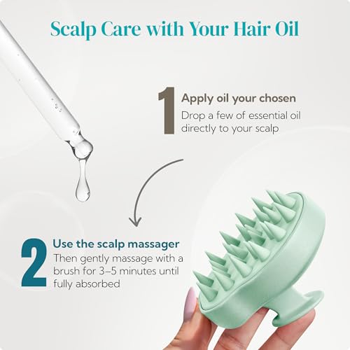 2 Pack Large Scalp Massager Scrubber Shampoo Brush for Hair Growth (New Beige & Green)