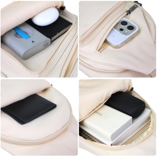 Sling Bag for Women (Leather Beige / Large)