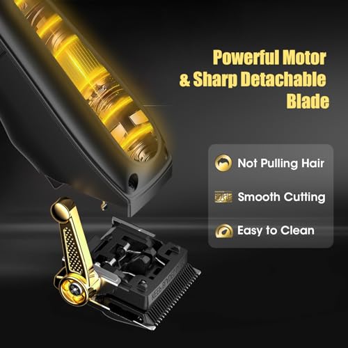 Hair Clippers for Men Cordless Hair Trimmer Electric Shavers for Men Set (Black-1)