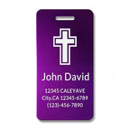 5Pack) Custom Personalized Luggage Tags-Customized Unique tag for Suitcase Backpack Travel,Bags (Purple(3.8×2) Cross) (Purple(3.8×2)cross)