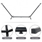 Double Hammock with 9ft Space (Black Frame- Blue)