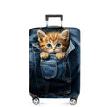 Cute Kitten in Pocket Luggage Cover (#5 / L(fits 28-30Inch suitcase))