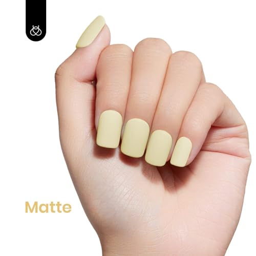 Beetles Yellow Gel Nail Polish 15ML Soak Off UV Gel for Fall Nail Art (K - Creme Yellow | Lemon Cheese)