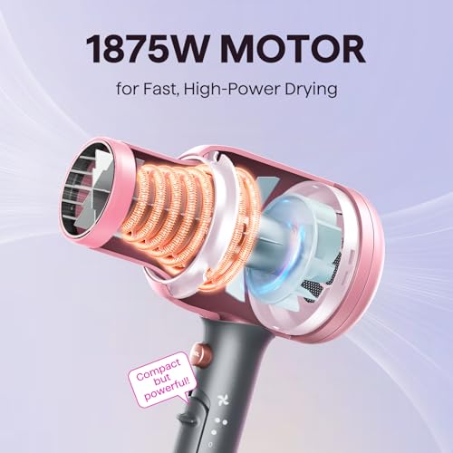 Blown Away Ionic Hair Dryer with Diffuser for Curly Hair (Classic Rose Gold)
