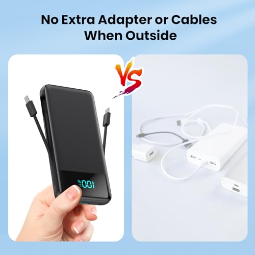 Portable Charger for iPhone with Built (Black)