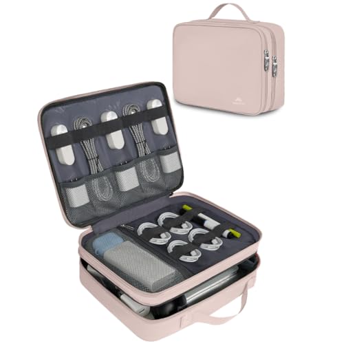 Charger Organizer Travel Case for Women (Pink / Medium)