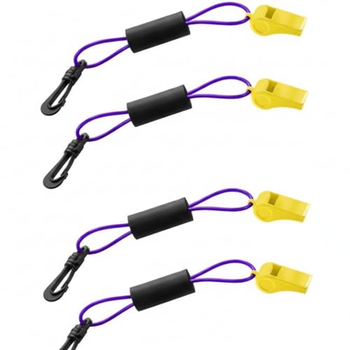 Whistle with Lanyard Safety Boat Whistle (Black, Yellow and Purple)