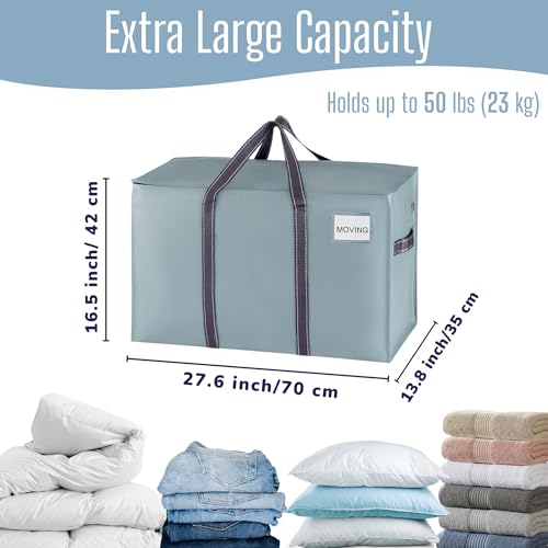 4 Pack Heavy Duty Moving Bags (4 Pack / Light Blue Matte)