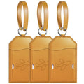 3 Pack Luggage Tags for Suitcases Bag Tag (Brown Airplane)