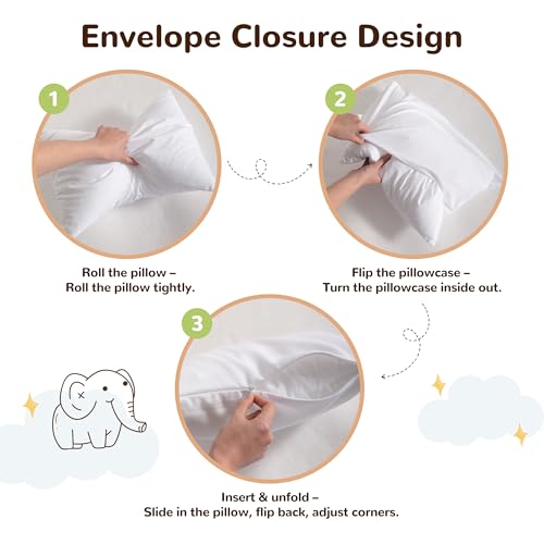 Toddler Pillows with Pillowcases Set (White (Polyester) / 14x20 Inch (Pack of 2))