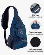 Packable Sling Backpack Lightweight Crossbody Bag Travel Daypack (Blue)