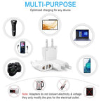 6 Pack European to US Plug Adapter (White)