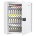 60 Position Steel Key Cabinet with Combination & Key Lock (White / 60 Keys)