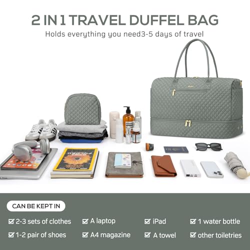 Travel Bag Weekender Bags for Women (61-Dark Green / 40L-Large)