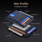 Slim Minimalist Front Pocket RFID Blocking Leather Wallets for Men and Women (Small / Alaska Blue)
