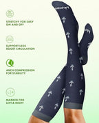 Bamboo Viscose Compression Socks for Women Men (Travel Themed / Small-Medium)