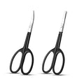 Facial Hair Small Grooming Scissors For Men Women (2PCS - With Cover / Black)