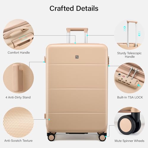 Expandable Large Checked Luggage (Cuba Sand / 28 Inch EXT)