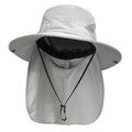Sun Fishing Hats with Neck Flap for Men Pure Lightgrey (One Size / Pure Lightgrey(with Neck Flap))