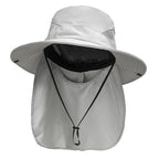 Sun Fishing Hats with Neck Flap for Men Pure Lightgrey (One Size / Pure Lightgrey(with Neck Flap))