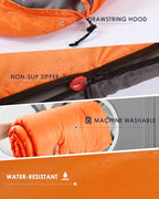 Sleeping Bags for Adults Women Backpacking Lightweight Waterproof (3.3lb Orange)