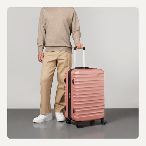 26" Hardside Medium Checked Luggage (Rose Gold / Medium Checked)