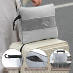 Large Soft Travel Blanket and Inflatable Pillow Set (Gray)