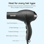 Hair Dryer with Diffuser (Black / 1 Count (Pack of 1))