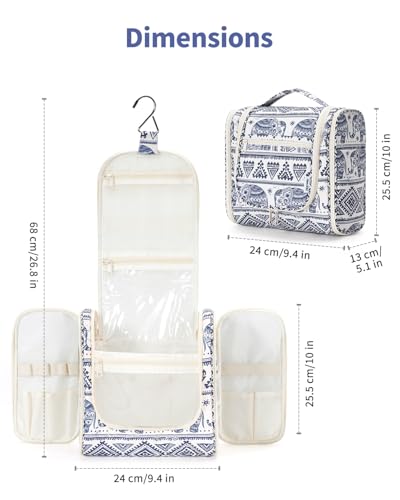 Large Hanging Travel Toiletry Bag for Women (B-Elephant / Large)
