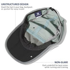 Baseball Cap Foldable Running Cap Sports Hat for Men Woman Adjustable Dry Fit Cooling Hats Water Repellency Lightweight Outdoor Reflective Ball Cap for Golf Gym Hiking Grey Blue (6 7/8-7 1/2 / Grey Blue)