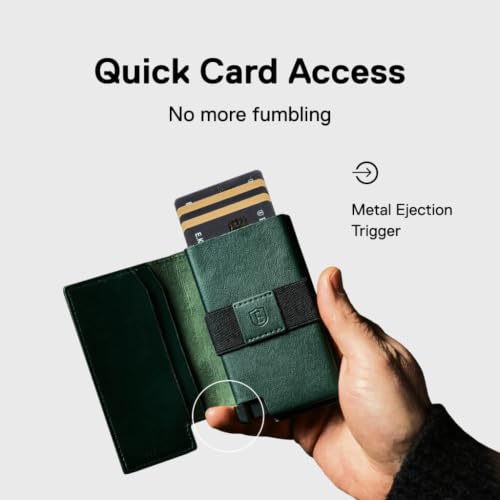 Men's Wallet Mens Leather Minimalist Wallet (Apple Skin Green)