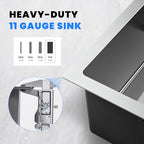 28×20 Inch Undermount Kitchen Sink (L 28"×W 20"×H 9" / Brushed)