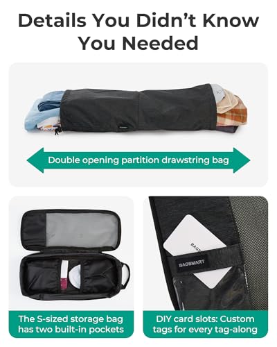 14 Set Compression Packing Cubes for Travel Essentials (Dark Black / Set of 14)
