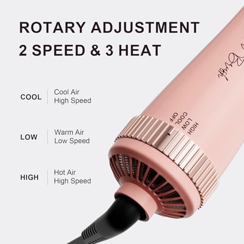 1200W Big Size Hair Dryer Brush (60mm Oval / 60mm Oval-pink)